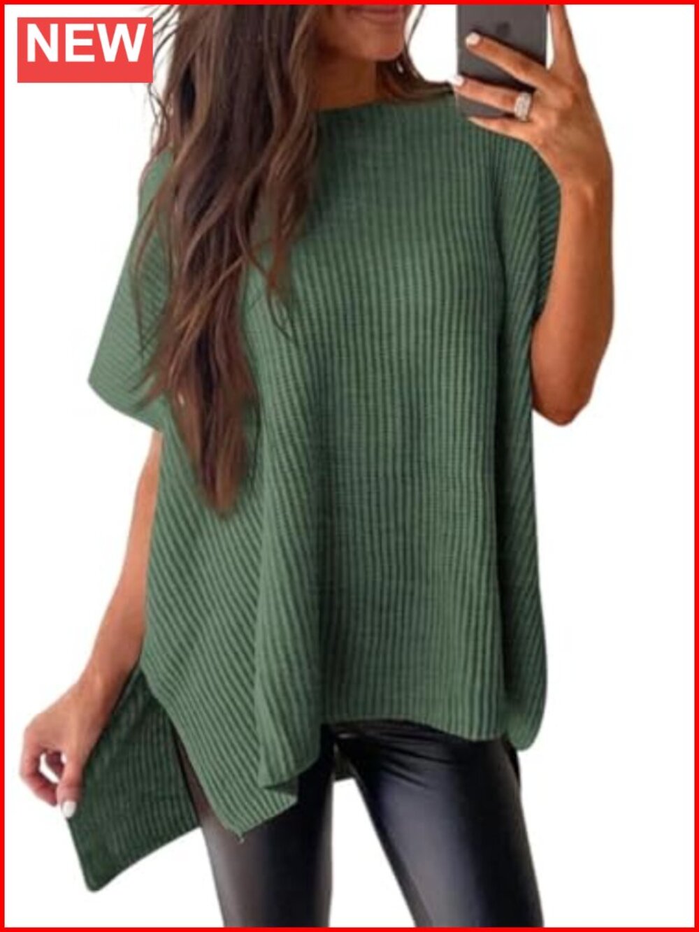 Crewneck Short Sleeve Sweater Pullover Tunic Top Lightweight Knit Summer